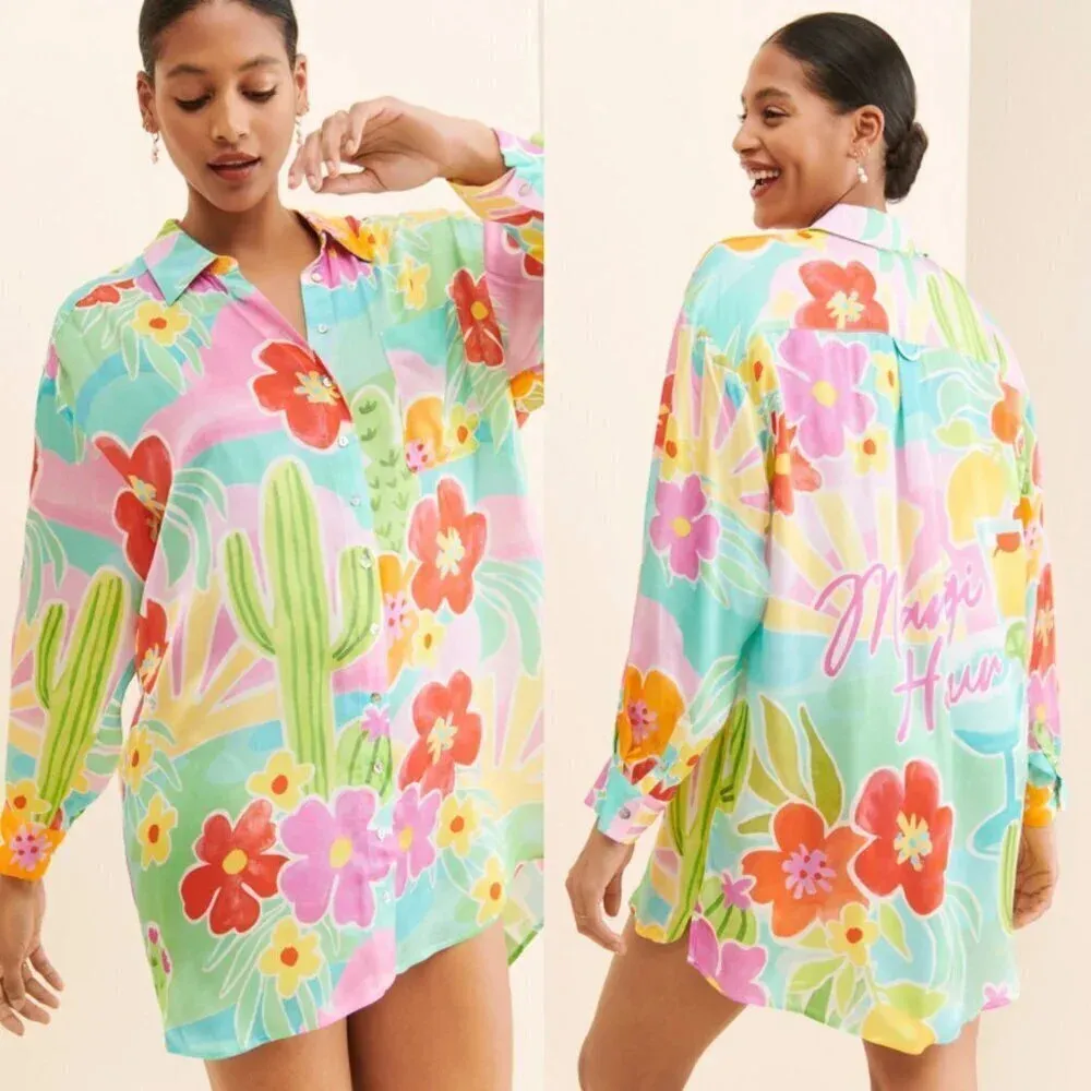 Free People Spell Margi Hour Shirt Dress Size Medium NWOT $199 - Image 12