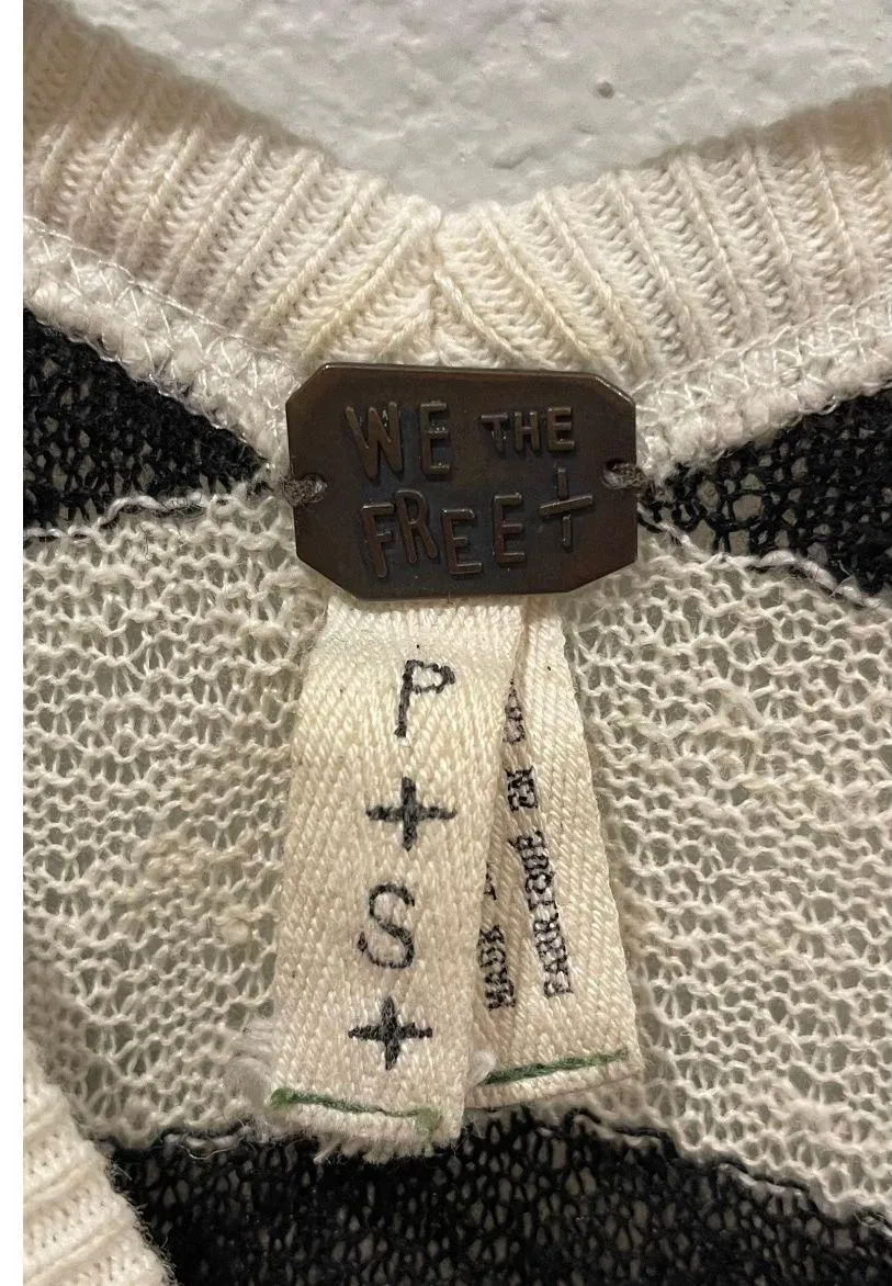 Striped Crochet Knit Pullover Sweater - Image 4