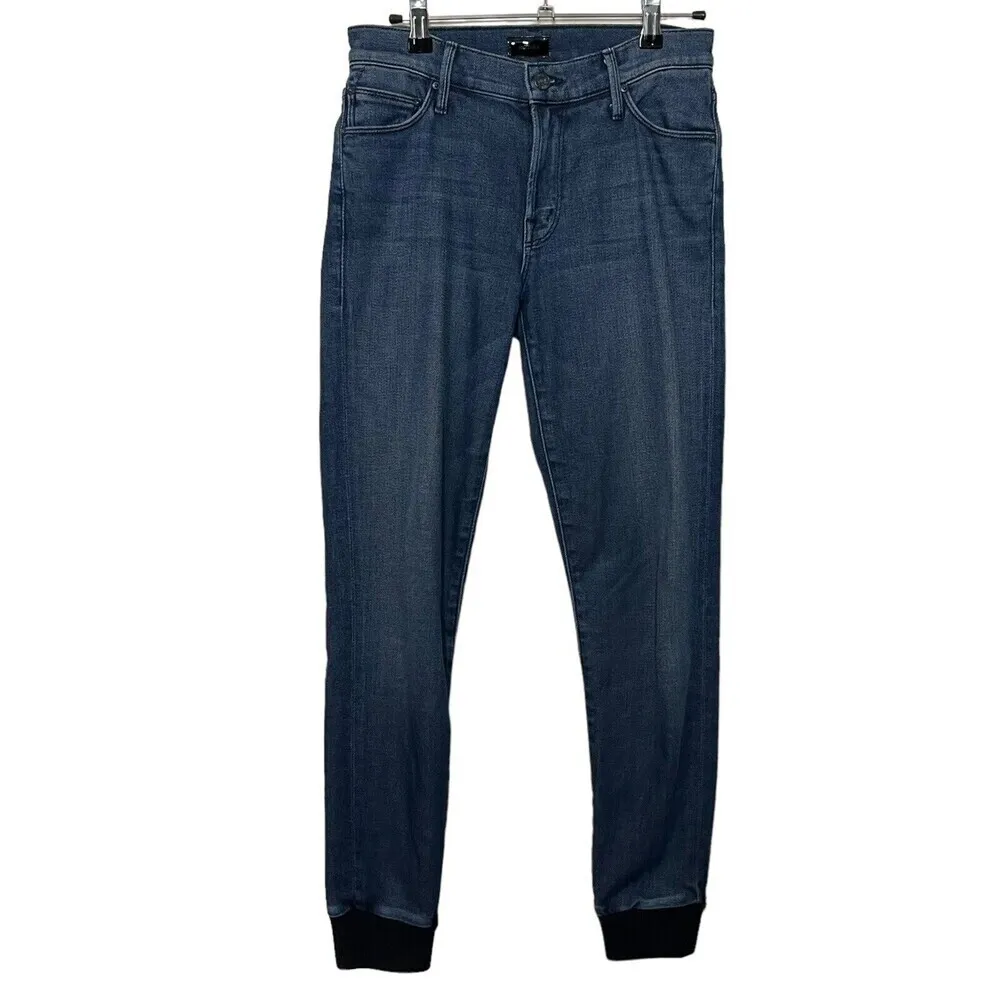 MOTHER The Trainer Comfort & Joy Jogger Jeans Cropped Women’s 24 Blue - Image 2