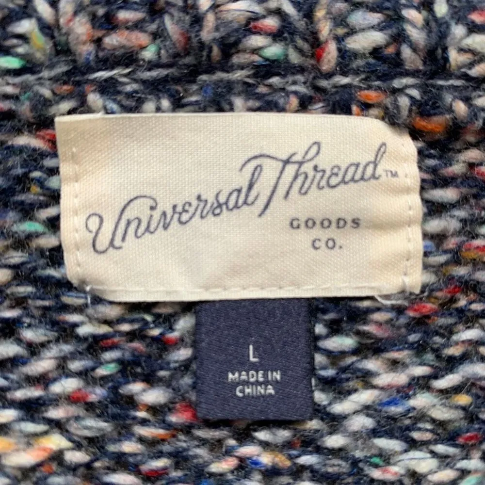 Universal Thread Sweater Multicolored Neutral Pullover Knit Crewneck Wool Blend - Image 8