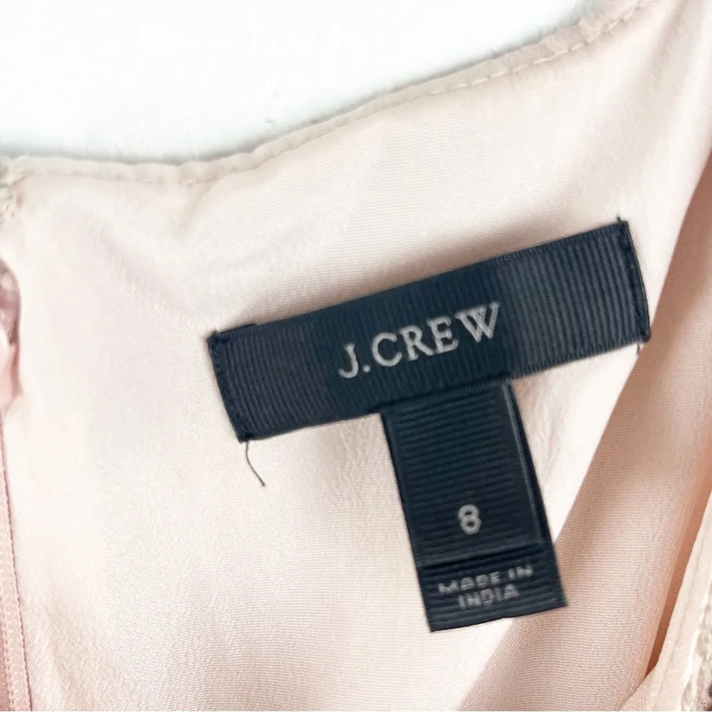 J. CREW Blush Sequin Cap Sleeves Back Zipper Lined Holiday Party Dress, Size 8 - Image 3