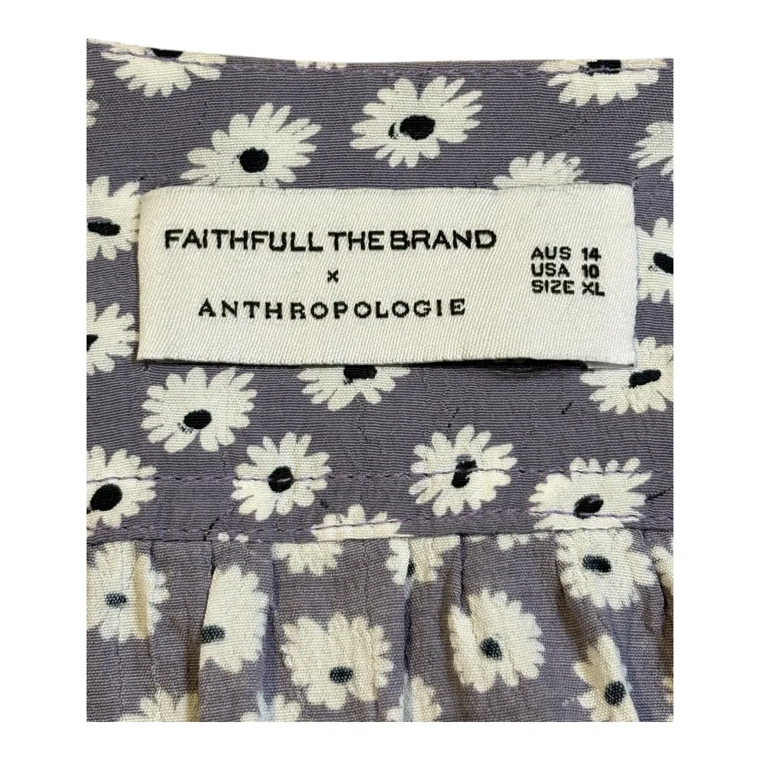 Faithfull‎ the Brand Anthropologie Danica Floral Tie Front Top Women Size XL - Image 8