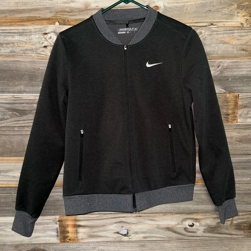 Nike Women's Golf Wool Bonded Bomber Jacket- size M- polyester Dark grey - Image 2