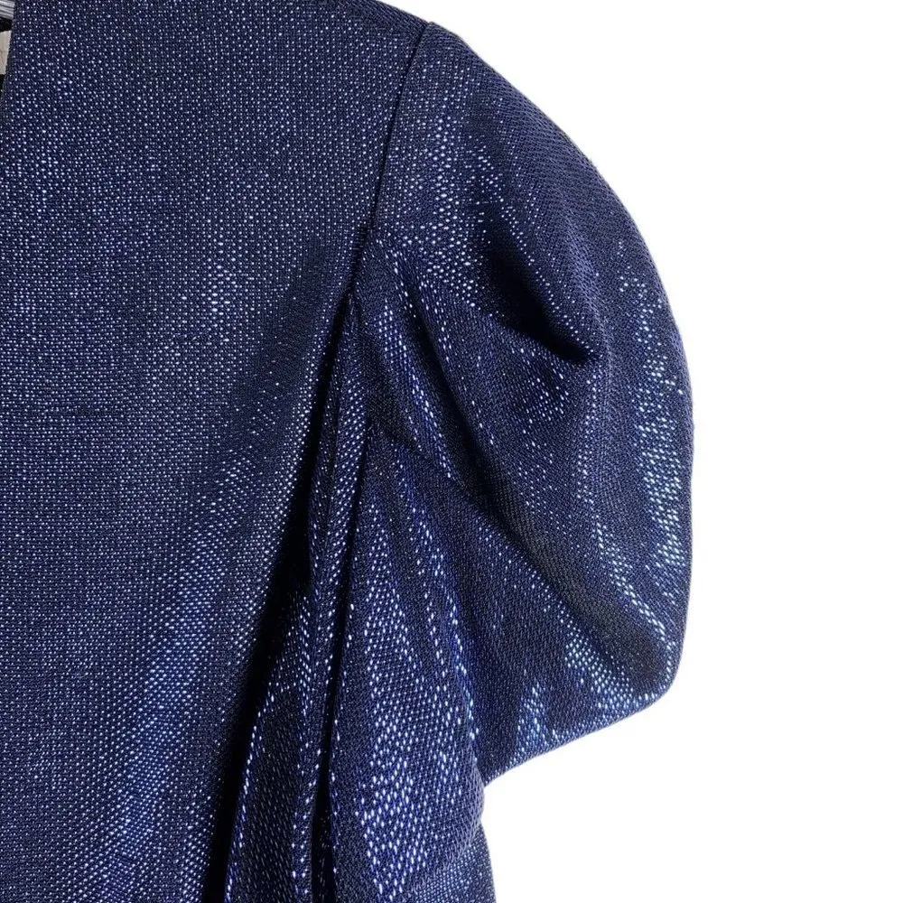 Jonathan Simkhai Blue Metallic Long Sleeve Wrap Dress Size XS Evening Cocktail - Image 6