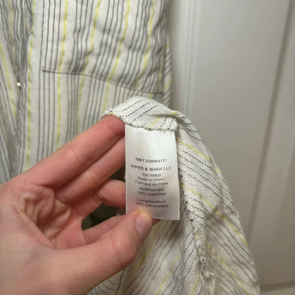 Veronica Beard Heath Linen Striped Midi Dress - Image 10