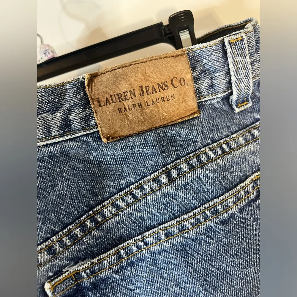 Lauren Jeans Co. Ralph Lauren VTG 100% Cotton Leather Patch Denim Jeans Sz 18W Blue - Image 14