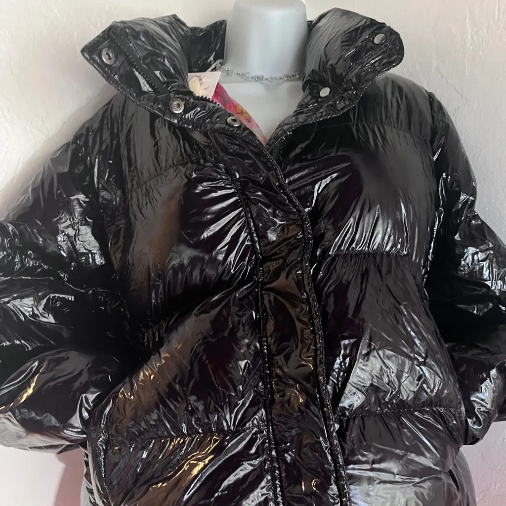 Noize Glossy Black Puffer Jacket Size XL - Image 7