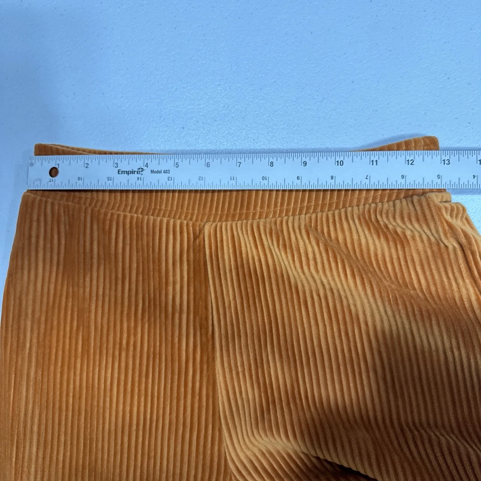 BP Womens Ribbed Velour Pants XS Wide Leg Crop Stretch Orange-Brown Y2K 70s Boho - Image 4