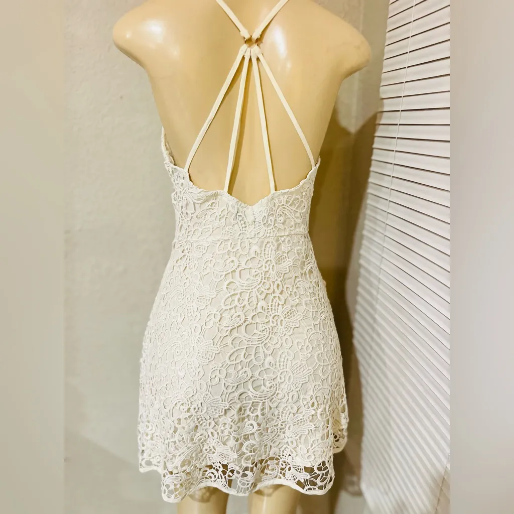 Kendall & Kylie Women’ Lace Strappy Dress Ivory size S - Image 5