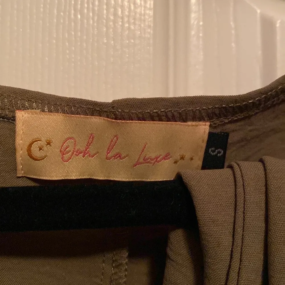 Ooh La Luxe Green Army Long Sleeve Romper Tie Cut Out - Image 4