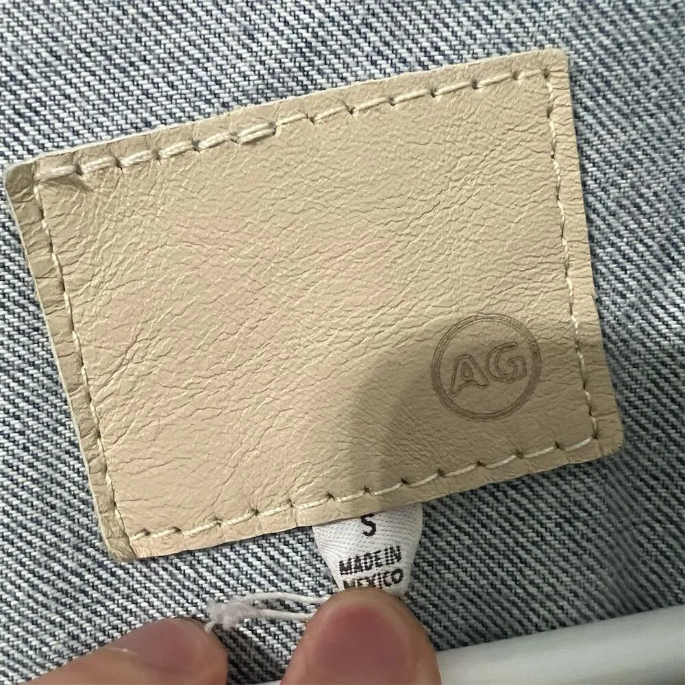 AG Jeans Women's Blue Bomber Denim Jacket Size S Casual Trucker Style - Image 2