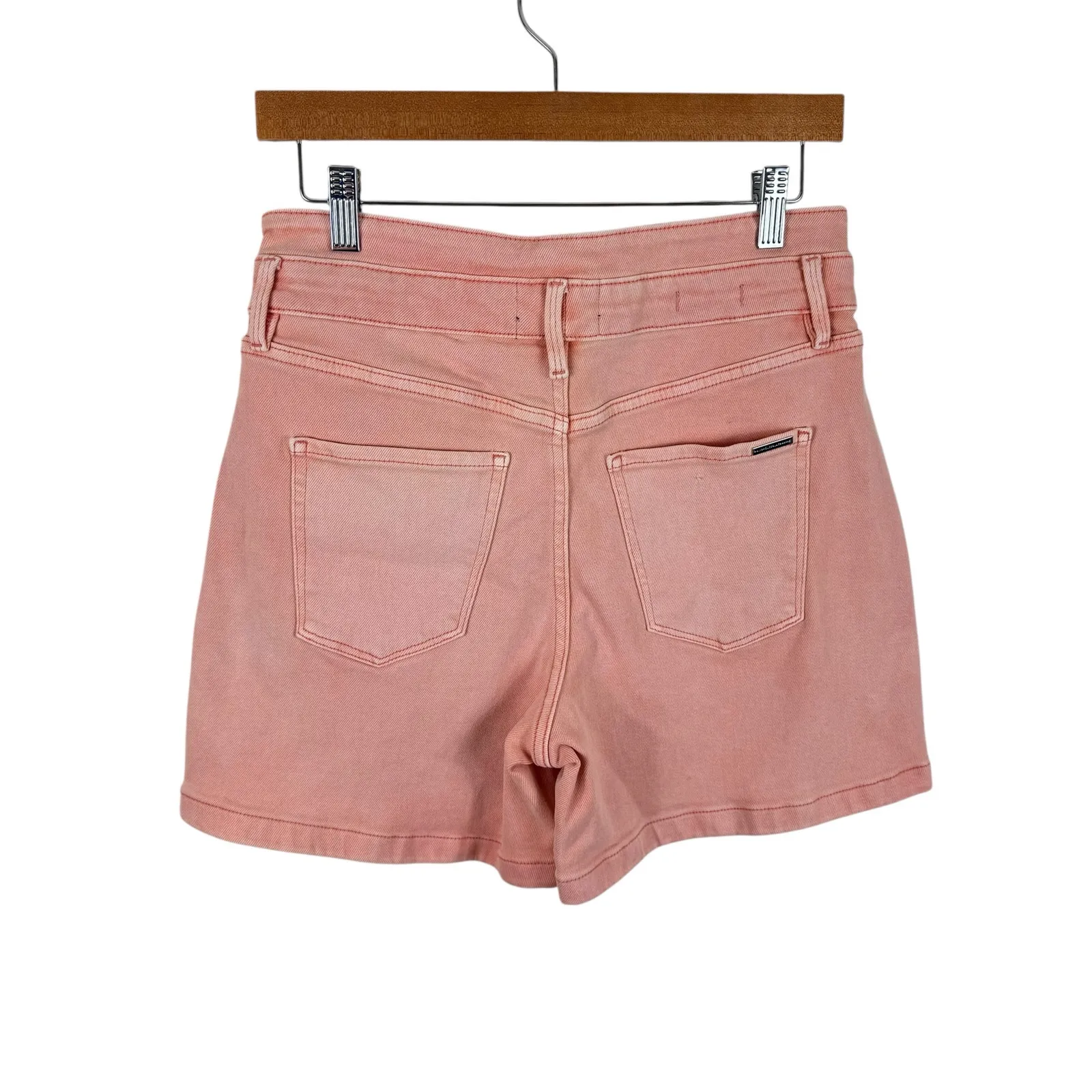 White House Black Market‎ Cotton Orange High Rise 5" Short Denim 4 - Image 2