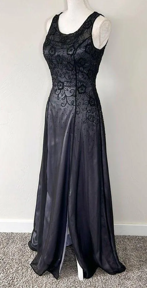 Vintage Beaded Prom Dress Black Size 4 - Image 6