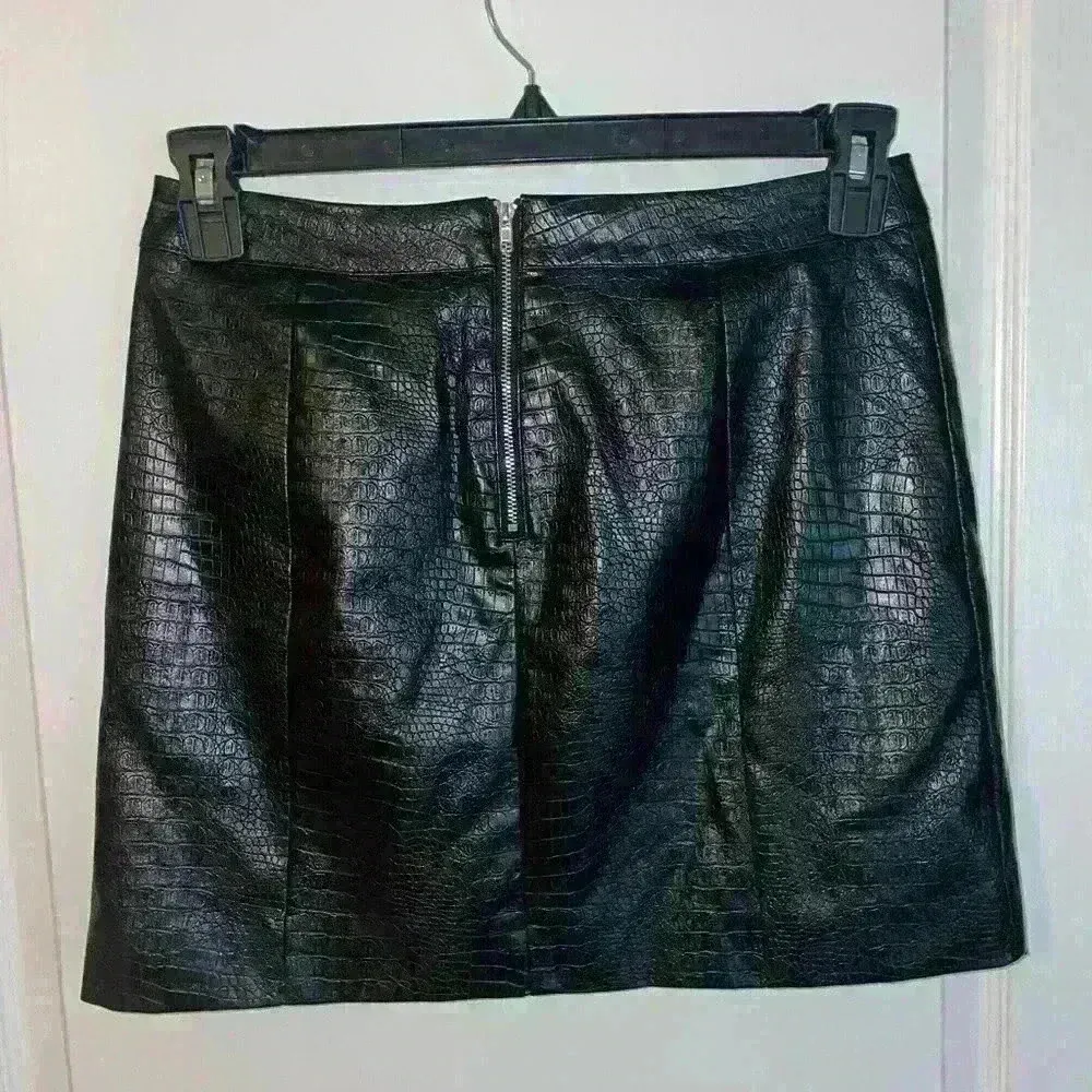 Altar’d State black faux alligator‎ mini skirt - Image 2