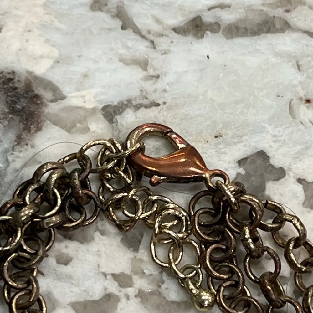 Women’s Multi Tier Blue Chain Stone Bead Necklace - Image 3