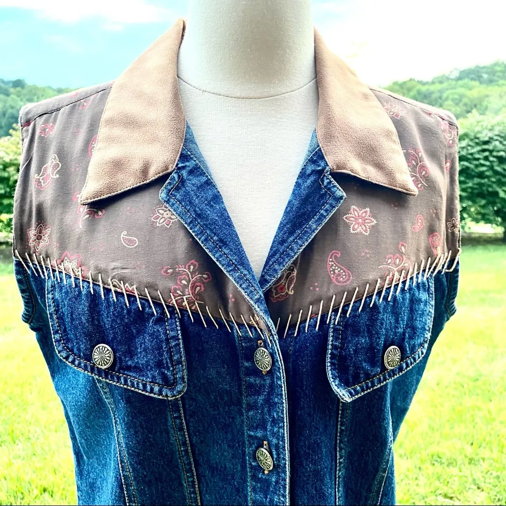 Gordon & James Signature Denim Vest Blue Size M - Image 6