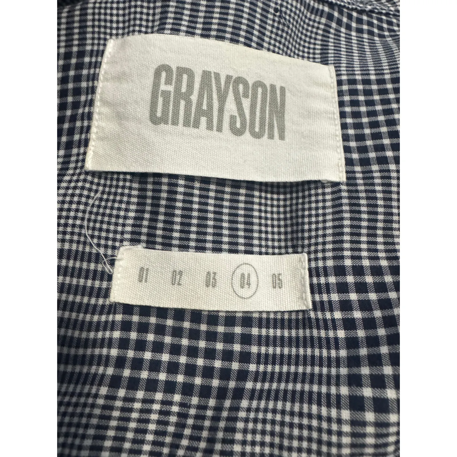 Grayson by Frank & Eileen Hero Shirt Size 4(L) Navy Blue Fine Plaid Button Up Size L - Image 4