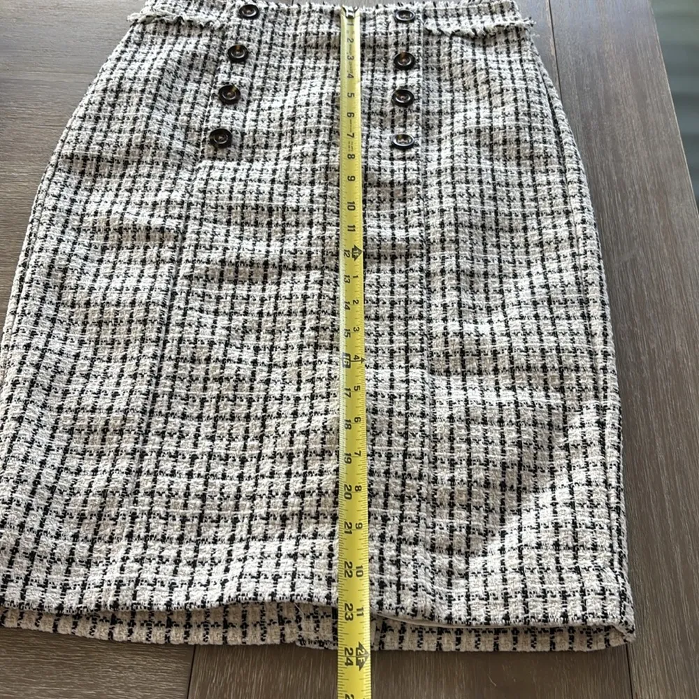 Ann Taylor Black and White Petite Tweed Sailor Pencil Skirt - Image 7