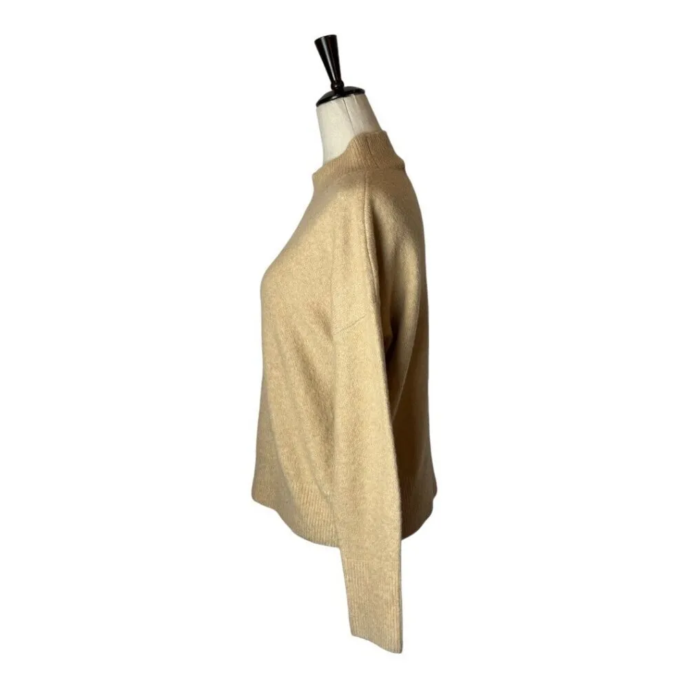 Magaschoni Sweater Women Small Tan‎ Knit Wool Blend Mock Neck Pullover - Image 7