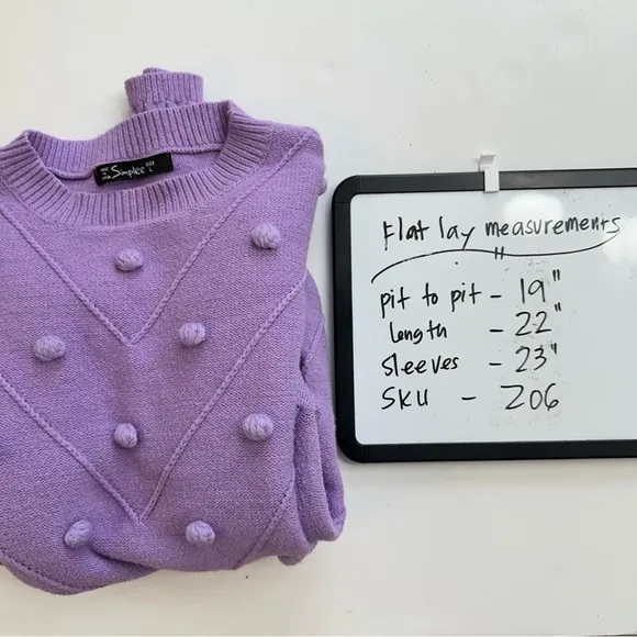 Simplee Sweater Knit‎ Pullover Womens Size Large Purple - Image 9