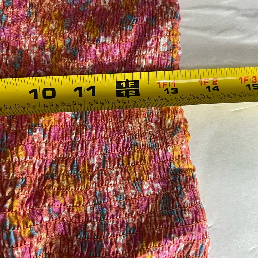 Japna L floral ruffle fitted scrunched dress spring summer cruise vacation new - Image 11