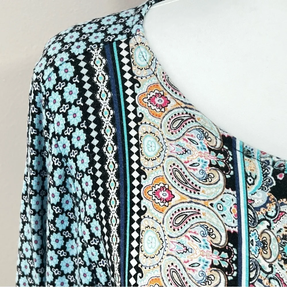 J. Jill Women Paisley Border Print Long Sleeve Top Tunic Size LP - Image 7