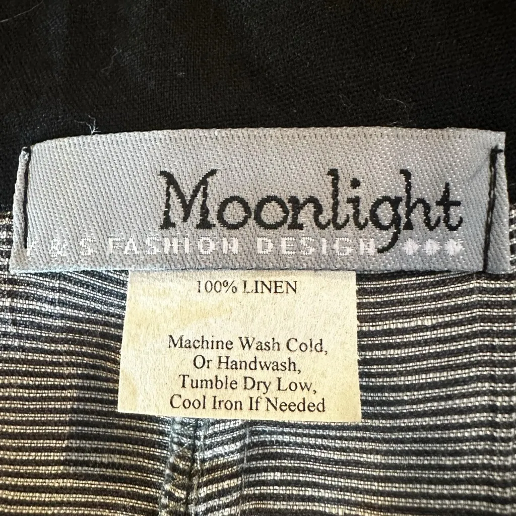 Moonlight LagenLook Linen Asymmetrical Mandarin Collar Frog Button Tunic Top OS - Image 5