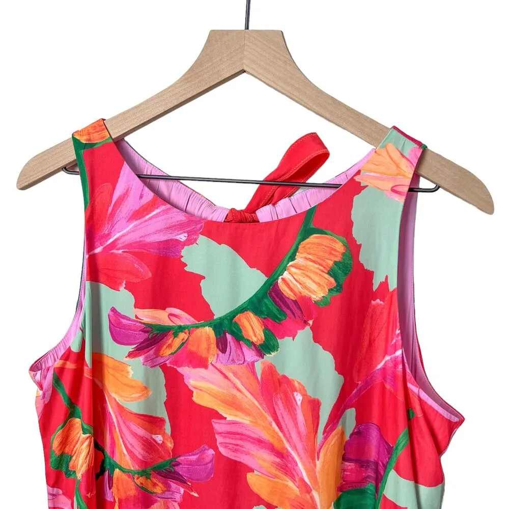 Chico's tie back foliage palm print trapeze midi dress vacation summer resort - Image 9