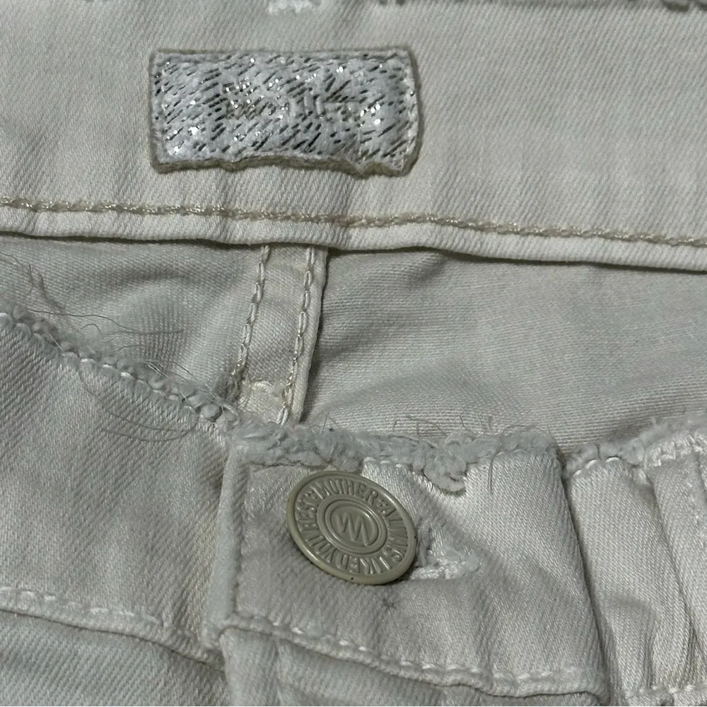Mother Denim Women’s Size 26 Warm Ivory Double Fray Charmer Skinny Jeans White - Image 6