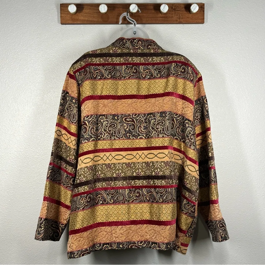 Alfred Dunner Tapestry Granny Button Up Jacket Size 24W - Image 3