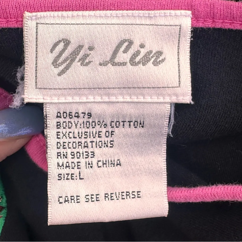 Vintage Yi Lin Embroidered Tunic Knit Top Pink Size L - Image 15