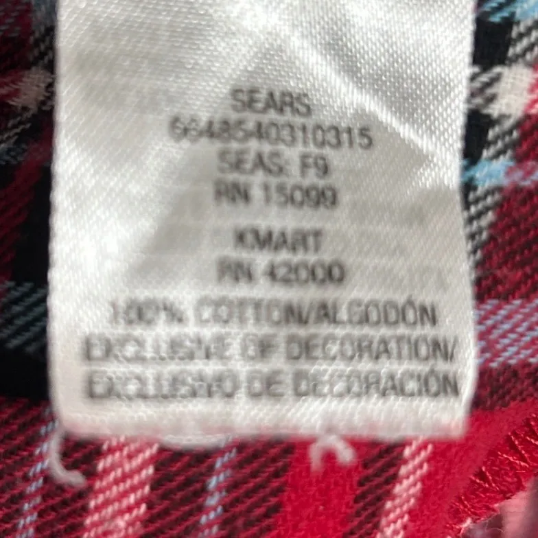 VTG Laura Scott Nightgown 2X Red Plaid Babydoll Ruffle Hem Cottagecore Sleepwear - Image 7