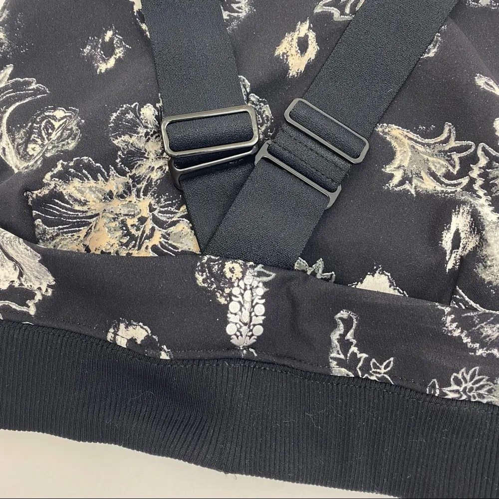 Free People Movement Freestyle Athletic Sports Bra: Black Floral Stripe - Image 9