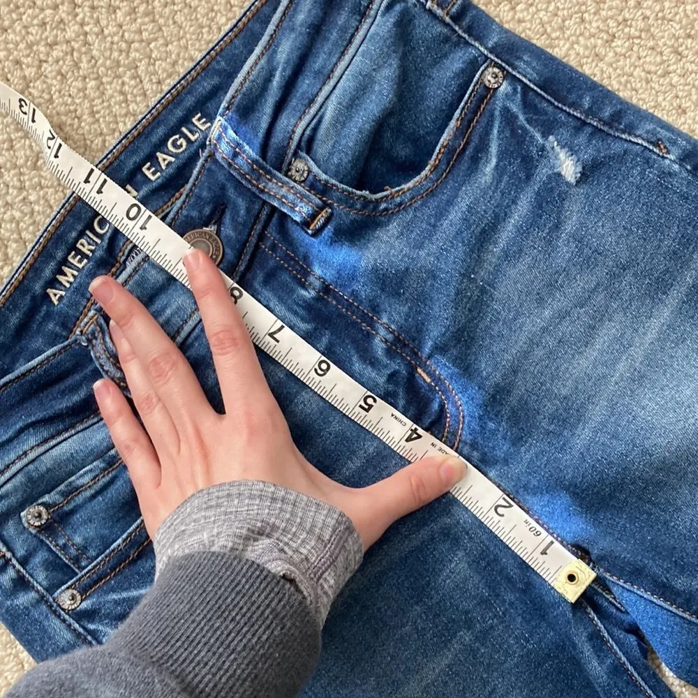 American Eagle Hi-Rise Jegging Jeans Size 2 Short Medium Wash Slim Like New - Image 7