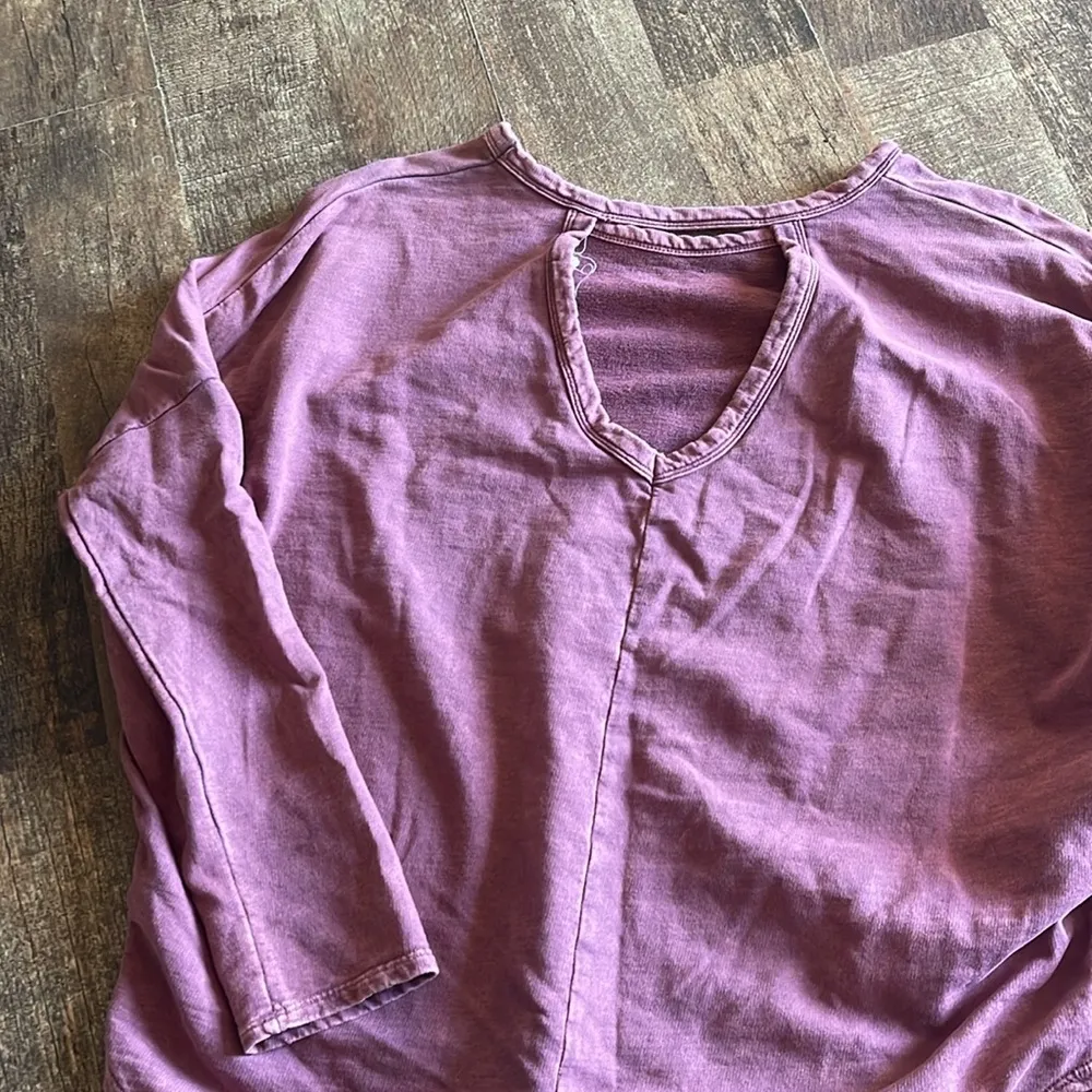 Caution To The Wind Acid Wash Sweatshirt Lightweight long sleeve crewneck - Image 3