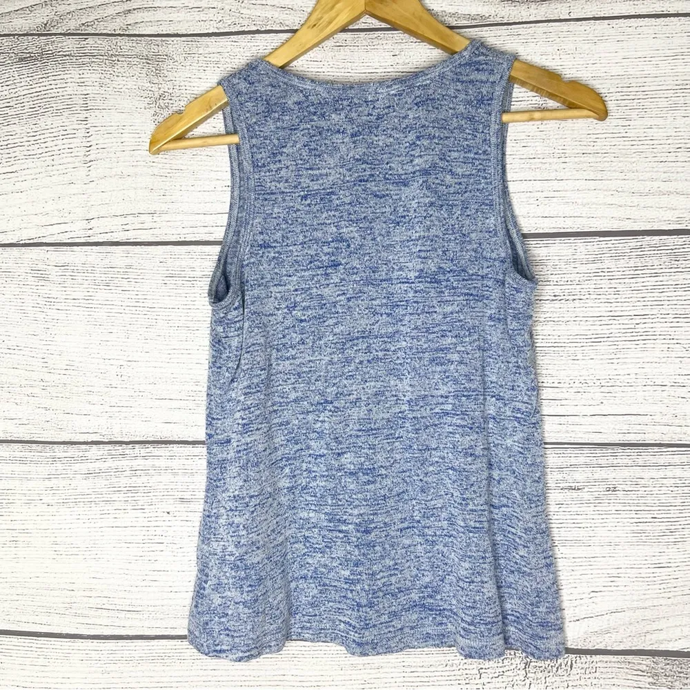 Dearfoams Heather Blue Lace Pocket Sleep Pajama Tank Top Sleeveless Size Small - Image 5