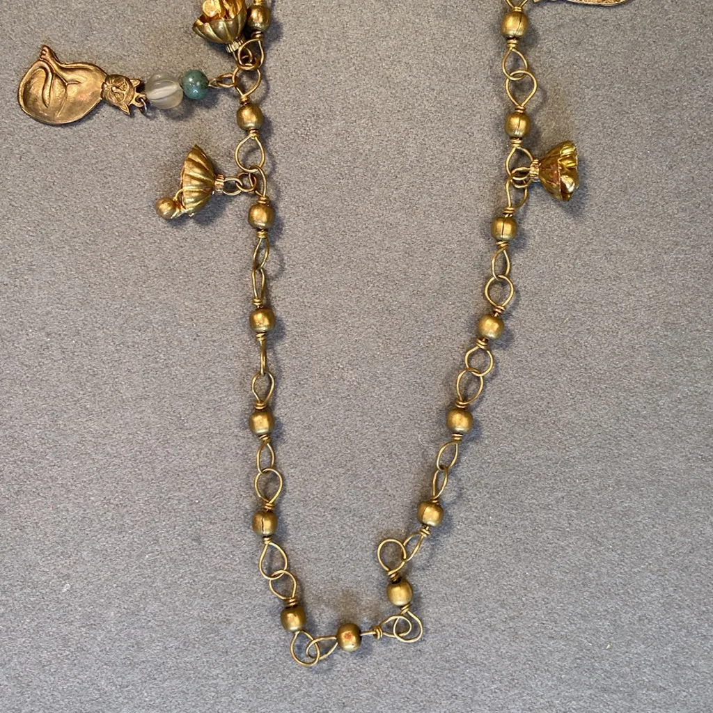 Cat Necklace, Vintage Laurel Birch early‎ work Gold - Image 4