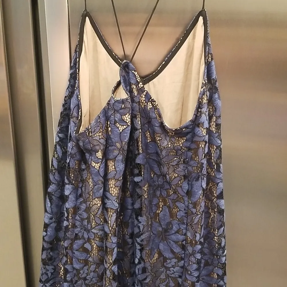 💕MOULINETTE SOEURS ANTHROPOLOGIE💕 Celestial Lace Maxi Dress Navy Blue 12 NWOT - Image 11