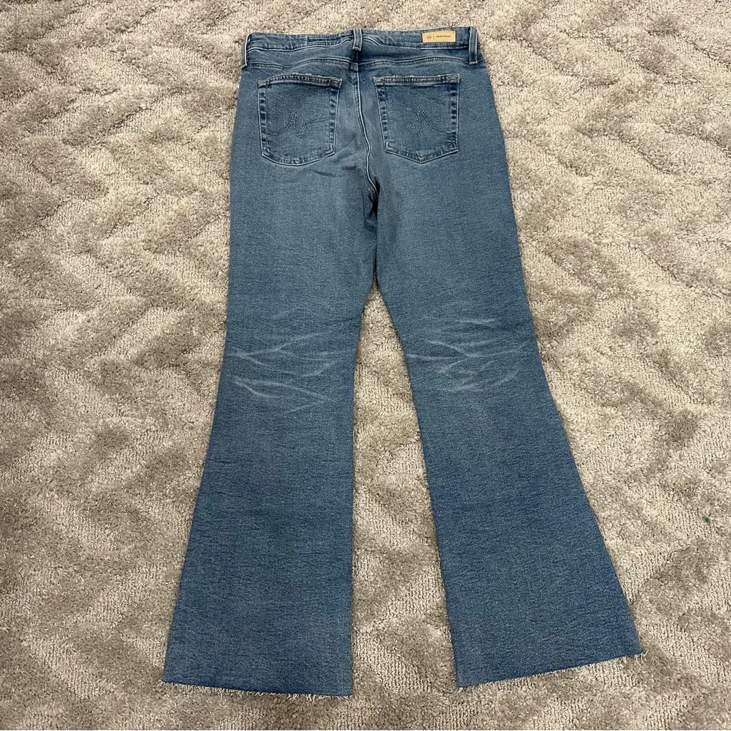 NWT AG-ED Denim Jeans Farrah Boot Cut High Rise Raw Hem Blue Jeans Size 32 - Image 8