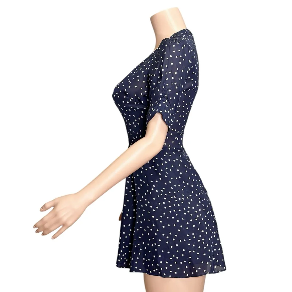 RÉALISATION PAR Ozzie Silk Mini Dress, Navy Star, XS - Image 6