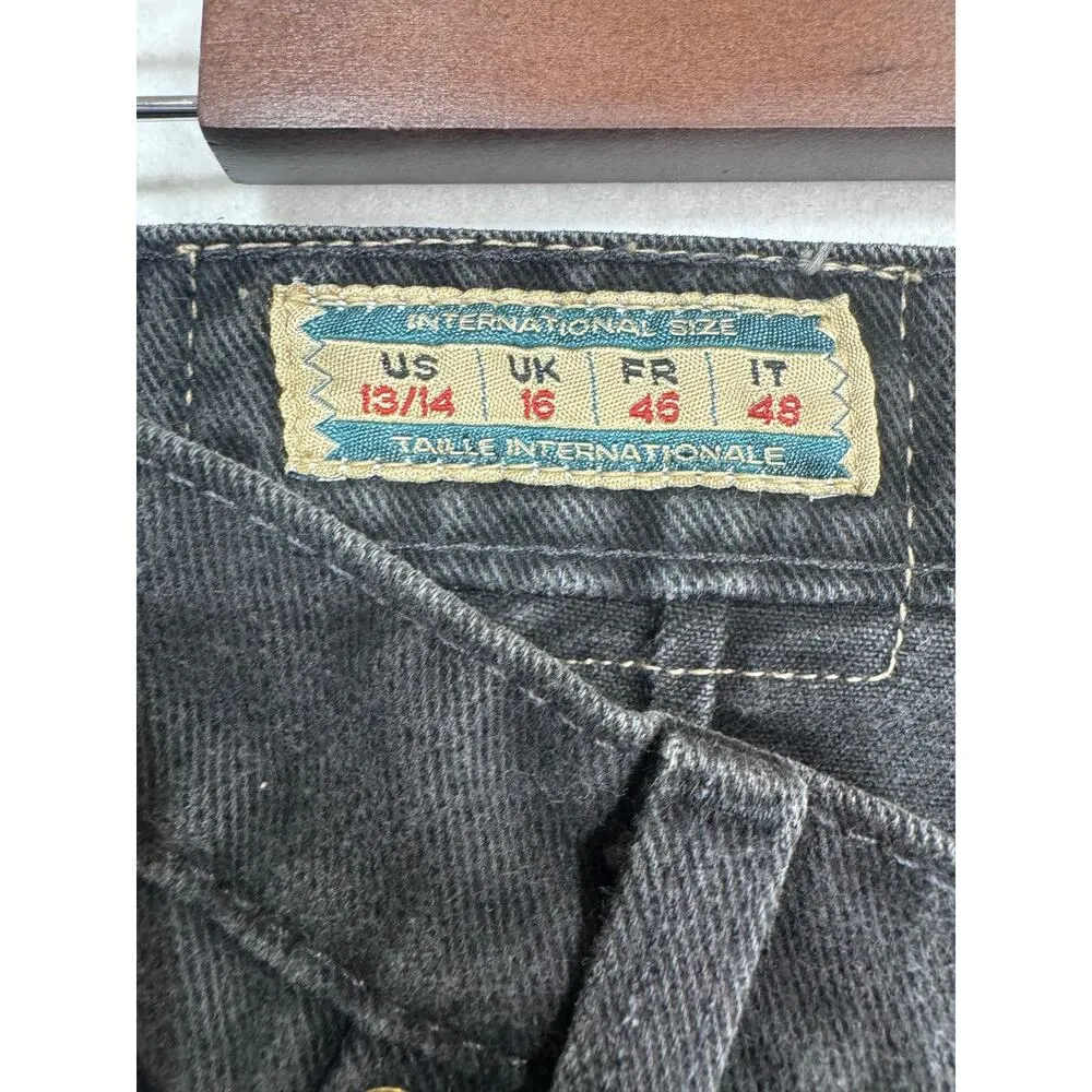 Vintage EXP Jeans By Express Tapered HighWaist Black Denim Pants Size 13/14 Rare - Image 6