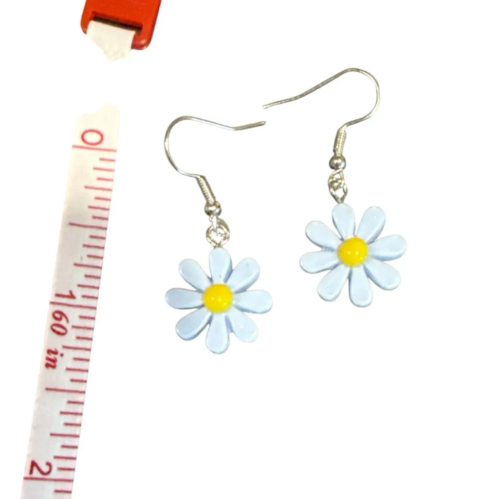 3/$20 Light Blue Daisy Flower Earrings “You Pick 3” - Image 6