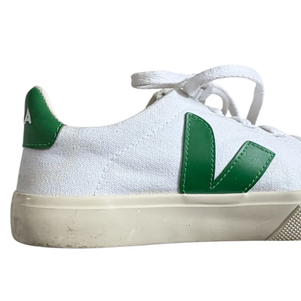 VEJA Canvas Sneakers White Green Size 6 - Image 4