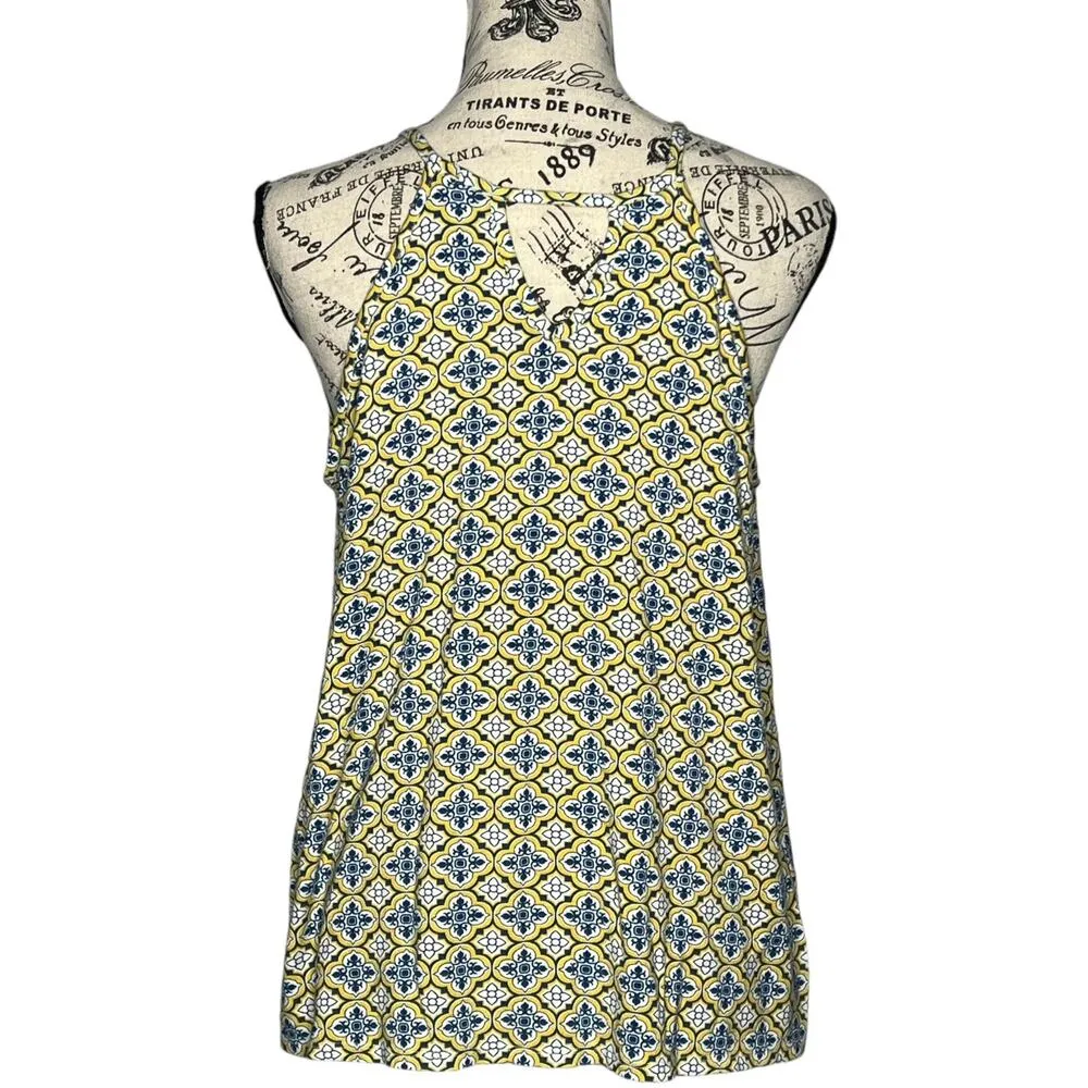 Mix by 41Hawthorn SMALL Elaria Keyhole Knit Top Stitch Fix Front Back Peek Tank Yellow - Image 3