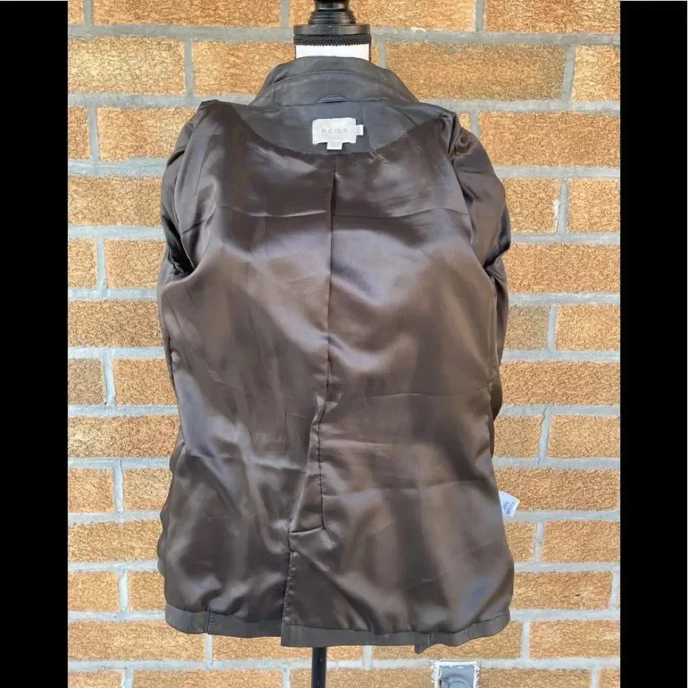 Reiss  double breasted leather jacket Sz 10 - Image 15