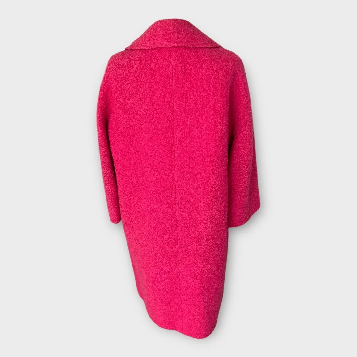 Vintage 60s Sycamore Hot Pink Boucle Wool Double Breasted Swing Coat Women's M L Size L - Image 8