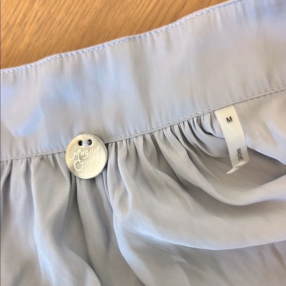 Margaret O’Leary Satin Long Sleeve Romantic Light Blue Blouse Medium - Image 7