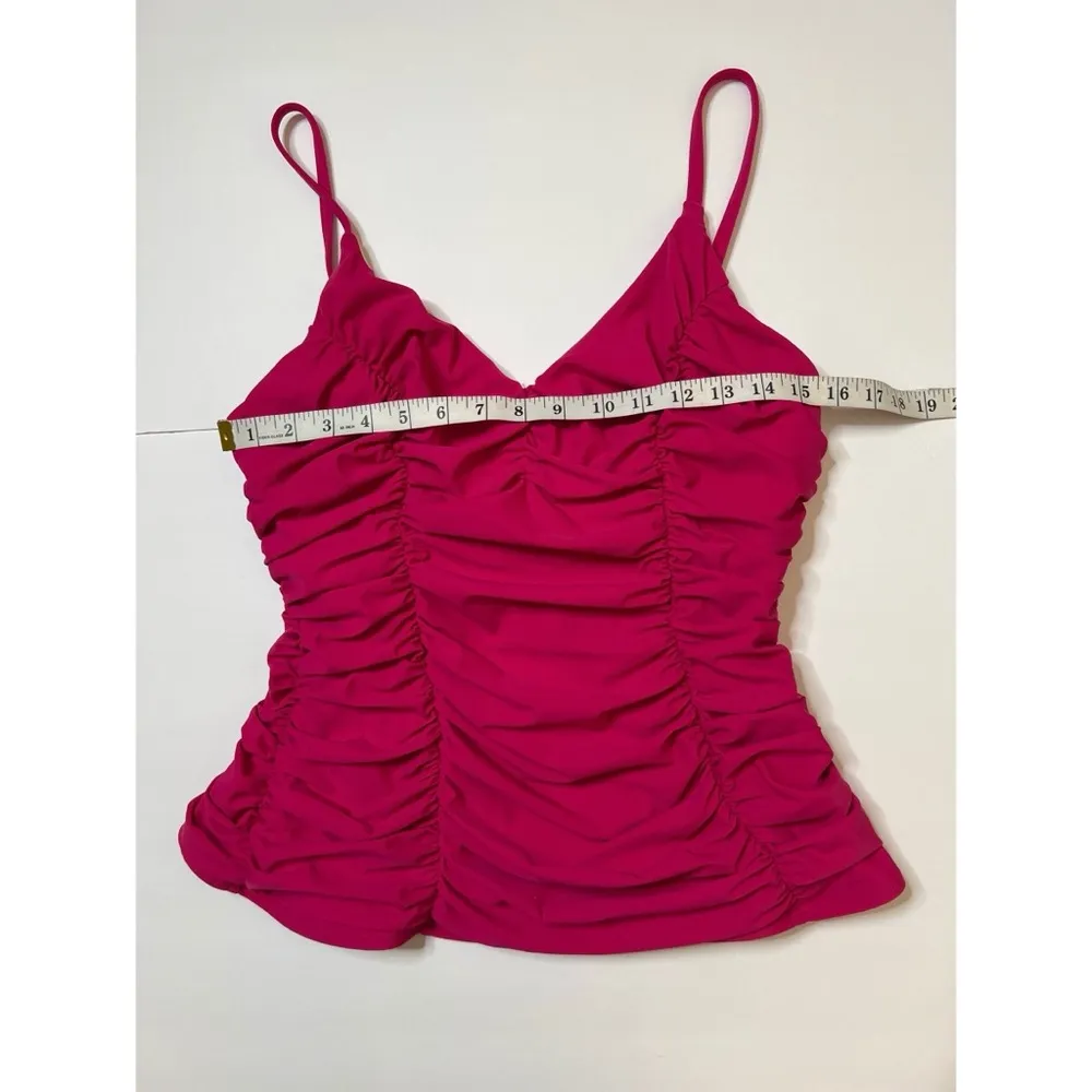 Miraclesuit Magenta Ruched Swimwear Tankini Top Sz 14 Women - Image 6