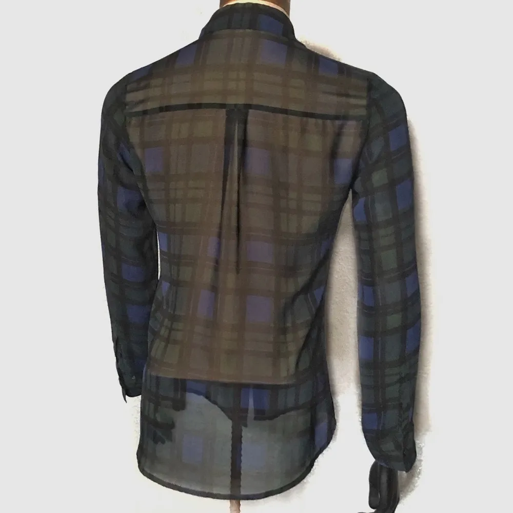 Express Portofino - Blue plaid - sheer - Image 4