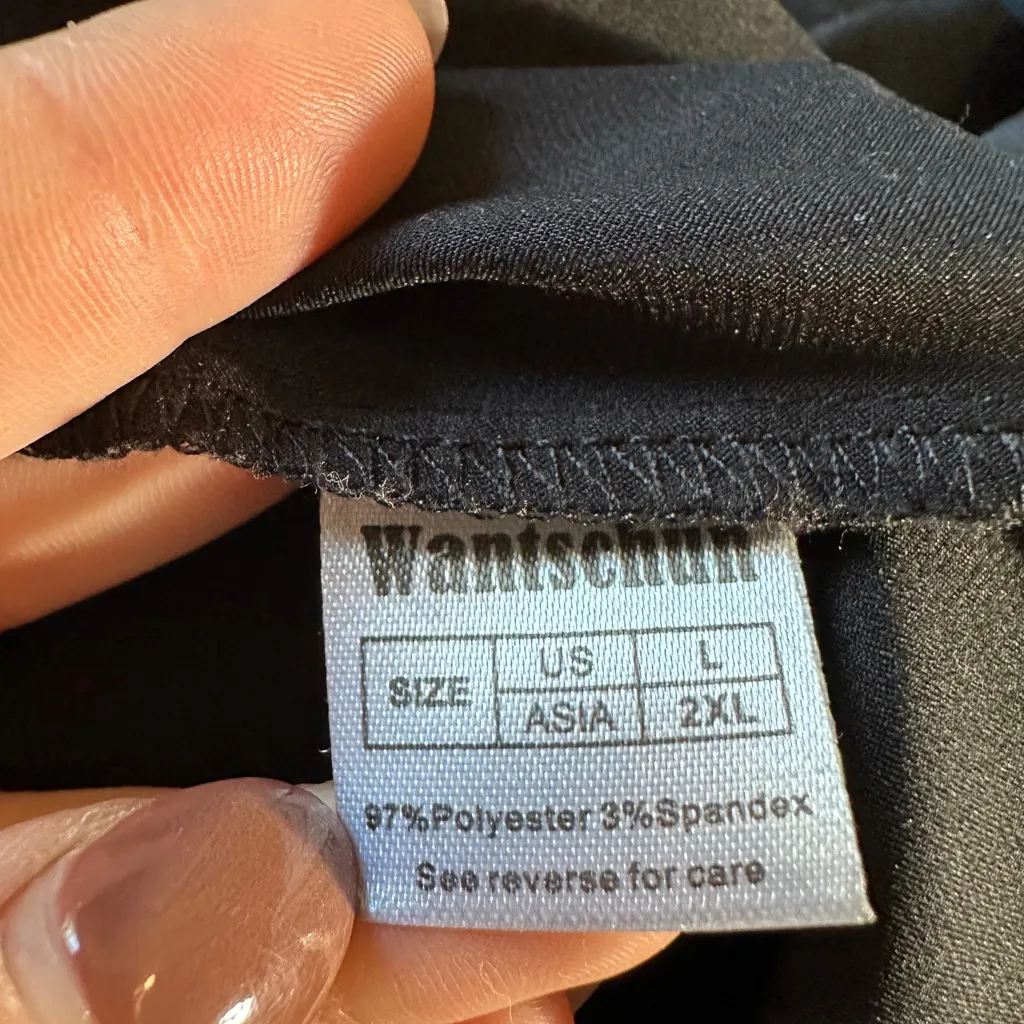 Wantschun Silk Satin Cami Size L Black Size L - Image 3